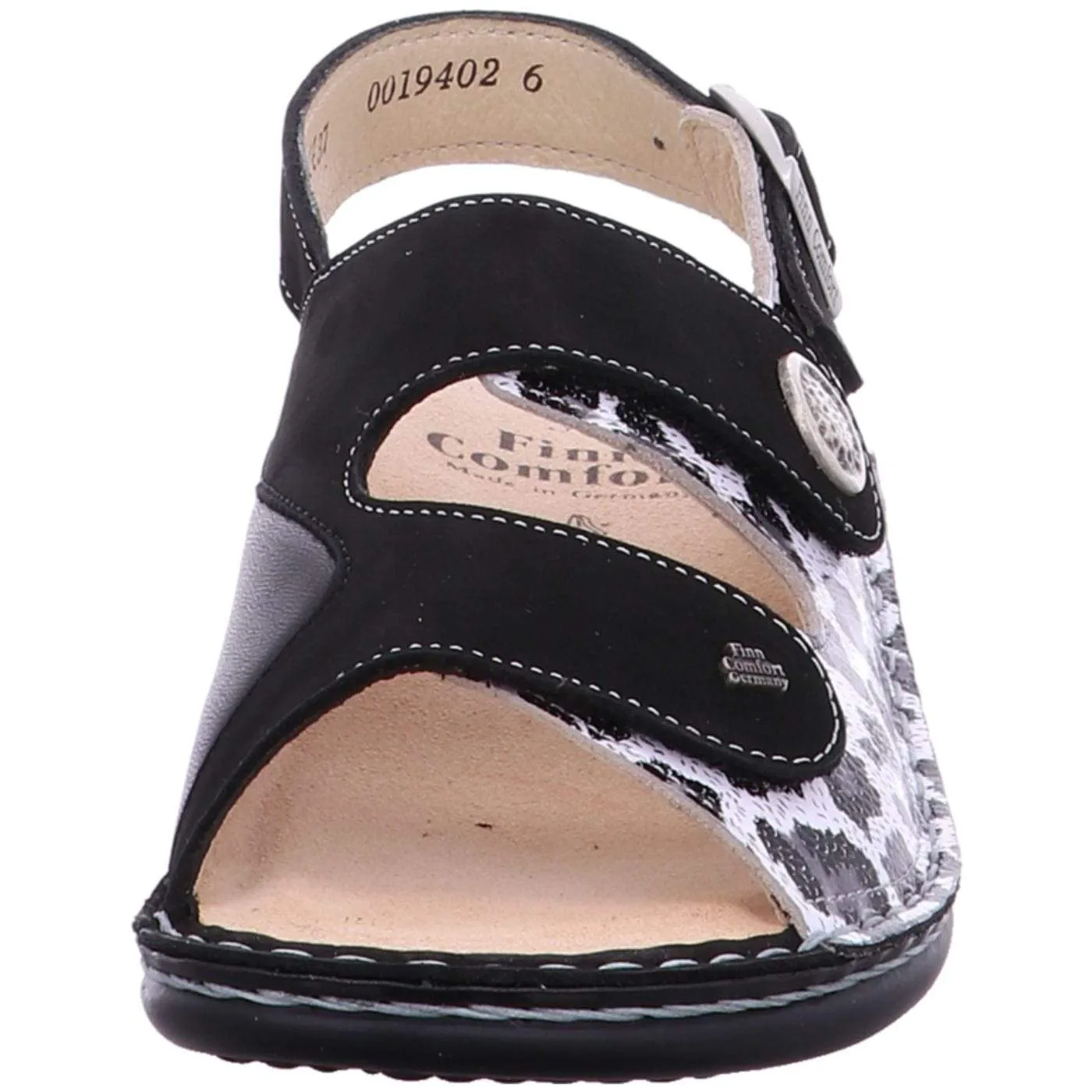 Finn Comfort Women's Isera Sandals- White/ Black Malawi