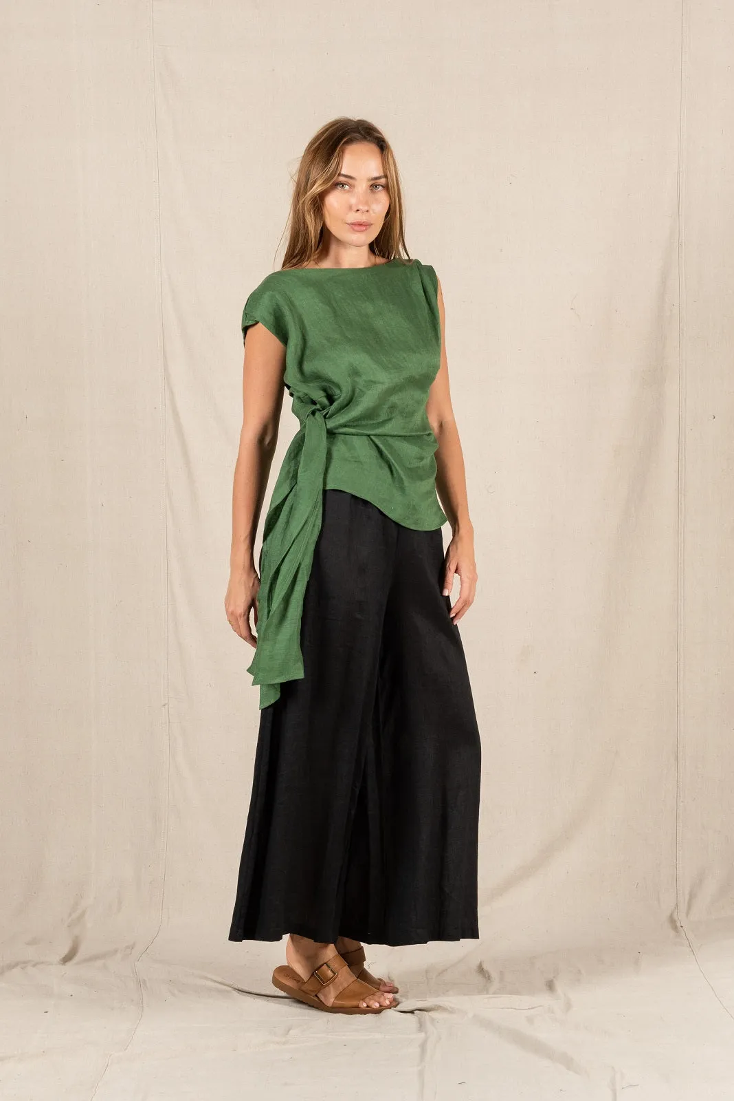 Rihanna Linen Top Green